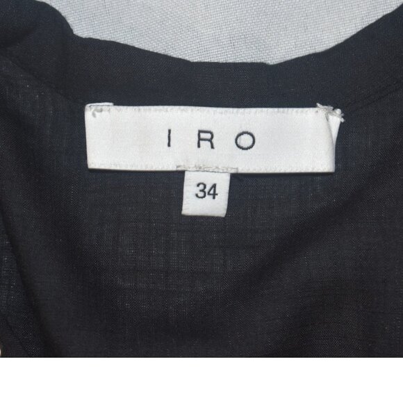 IRO Finley Lace up Front Poet Ruffle Boho Black Blouse 34 XS - Picture 6 of 10